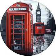 [VTCTOASY] Button Pins Badge 2.4 inch Cute Round Badge Pins Buttons Badges Personalized Name Tag England UK Retro London Telephone Badge Pinback Button Badges Fashion Pins Set for Men Women Backpack Office