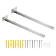 Floating Shelf Bracket,2 Pack 18 Inch Hidden Wall Mounted Shelf Supports(Silver)