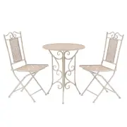 3 Piece Bistro Set Steel White