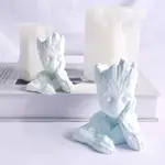 【巨橡 】新款 3D 樹人蠟燭模具 格魯特樹人蠟燭模具 DIY格魯特擴香石膏模具卡通樹人水泥模具