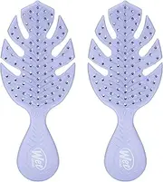 Wet Brush Go Green Mini Detangler, Purple - Detangling Travel Hair Brush - Ultra-Soft IntelliFlex Bristles Glide Through Tangles & Gently Loosens Knots While Minimizing Pain & Breakage (Pack of 2)