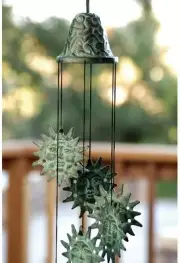 Celestial Bodies Solar Sun Artistic Brass Resonant Relaxing Wind Chime Patio
