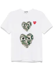[COMME des GARCONS PLAY] Camo Two Hearts Tee Men