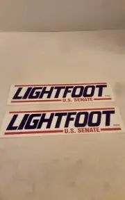 Lot Of 2 Lightfoot For U.S Senate Bumper Stickers