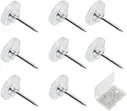 Naisfei 150 Pcs Count Push Pins,Clear Thumb Tacks, Pins & Tacks, Clear Thumb Tacks for Wall Hangings Clear Push Pins,Office Push Pins Steel Point and Clear Head