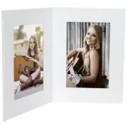 Double View 5x7 Vertical White Photo Folders 25 Pack (Same Shipping Any Qty)