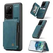 CaseMe Shockproof Samsung Galaxy S20 Ultra Leather Case Cover Wallet [Teal Green]