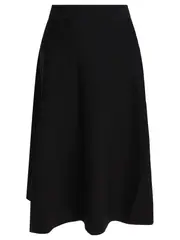 [Max Mara Pure] Max Mara Pure-Flared Midi Skirt Gonne Nero-Donna L