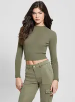 GUESS Women's Green Marie Open Back Knit Top Size: Medium, Cotton