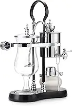 Diguo Belgian Belgium Luxury Royal Family Balance Syphon Coffee Maker (Silver - Black Column)