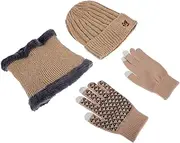 [WATIIFUFU] Neutral Winter Hat Set Beanie Scarf and Gloves for Men Women Knitted Warm Hat and Neck Cover Riding Beanie for Cold Weather