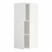 METOD wall cabinet with shelves/2 doors, white/Stensund white, 40x37x100 cm