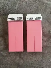 TWO BORTHE PROFESSIONAL PINK (rose) ROLL ON WAX CARTRIDGES~Powdered
