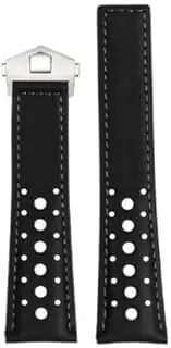 [London Craftwork] 22mm Genuine Leather Strap for TAG HEUER CARRERA MONACO FORMULA 1 Watch Black Blue