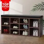 Shoe Storage Rack Bench Cabinet Drawer Walnut Hallway Bedroom Furniture
