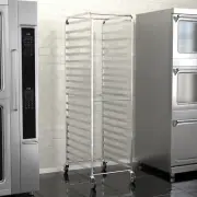 20 Pan End Load Bun/Sheet Pan Rack with Non-Marking Casters - Unassembled