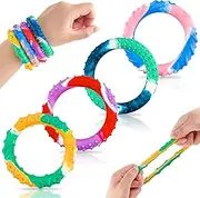 Oun Nana Fidget Toys Chew Stretchy Fidget Bracelet, 4 Textures Wearable Sensory Toys for Kids with Autism ADHD Special Needs Anxiety Stress Relief Calm Down Toys, Classroom Birthday Party Favors