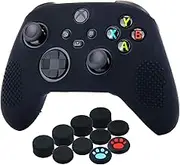 Silicone Cover Skin Case for Xbox Series X/S Controller x 1(Black) with Thumb Grips x 10