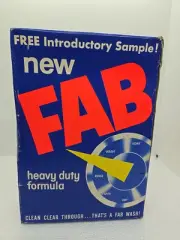 NOS Vtg 1960s New Fab Free Introductory Sample! Large 1 Lb 4 Oz Size Unopened