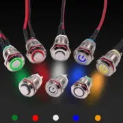12mm Latching or Momentary Round Push ON/OFF POWER Button Switch Mulitcolour