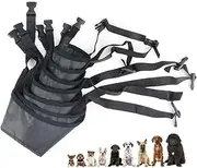 1SET Dog Muzzles Suit,7PCS Adjustable Dog Cover Anti-Biting Barking Muzzles for Small Medium Large Extra Dog (Black, One Size)