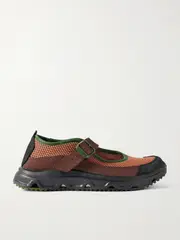 [Salomon] Salomon - Rx Marie Jeanne Collapsible-heel Mesh And Nubuck Sneakers - Orange - UK 9 UK 9 Orange