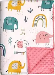 VICASKY Comfort Blanket Soft Blanket Cot Crib for Blanket Toy Quilt Elephant Comforter Nursery Bed Blankets Comforter Blanket Crib Crystal Velvet Pink