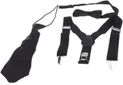 [Holibanna] Boys Kids Tie Suspenders Set Solid Color Elastic Band Braces Metal Clip for Boys