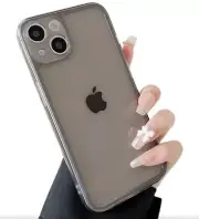 Case for iPhone 15 Plus 6.7inch,Clear Soft Silicone Bumper Protective Clear Grey