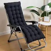 Lounge Chair Cushion Pad Thickened Patio Garden Sun Lounger Cushion Indoor Outdoor Relax Chair Pad Rocking Chair Cushion Recliner Extra Long High Back Chair Cushion(Navy,120 * 50 * 8cm)