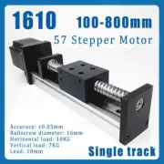 1610 Ball Screw Linear Single Rail Motion Slide Table 57 Stepper Motor 100-800mm