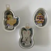 Wilton Singles Egg, Chick, Bunny Pans Molds With Inserts NEW