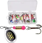 Metal Spinner Baits Set | Colorful Metal Spinner Baits Set - 10x Colorful Spinner Baits Metal Fishing Baits, Hard Metal Baits Crankbaits, Sequins Crankbait Spoon Baits for Freshwater Saltwater