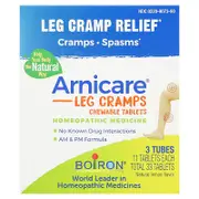 Boiron, Arnicare Leg Cramp Relief, Lemon, 3 Tubes, 11 Chewable Tablets Per Tube