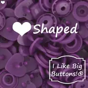 KAM Snaps *HEART* Shaped G114 Grape Soda Plastic Snaps No Sew Button/Clothing