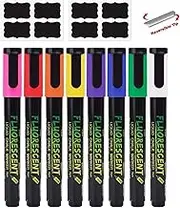 SAYEEC Chalk Markers, 8 Bright Colors Erasable Liquid Chalk Markers with Label Stickers, Reversible Tips Neon Chalkboard Markers Chalk Board Pens for Kids, Adults, Window Blackboard Restaurant Bistro