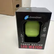 Unisex Chrome Touch Button Led Watch-Displays Time,Date,and Seconds