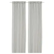 SILVERLÖNN sheer curtains, 1 pair, light grey/with heading tape, 145x250 cm