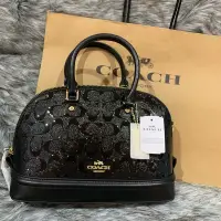 在飛比找蝦皮購物優惠-AS代購👜 COACH 55450 馬車漆皮C logo拼皮