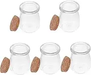 Levemolo 5pcs Wishing Labels Jars with Lid Small Cork Overnight Little Clear Catcher Mini Bottle Decoration Wedding Decor present Transparent Ordinary Glass