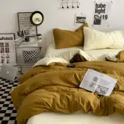 Onyx Cheese 1.5m Bed Fitted Sheet Set with 200x230cm Duvet Cover - 4-Piece Beddi