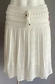 ALANNAH HILL "She's A Handful" Creme Drawstring Waist Knit Skirt Size 8