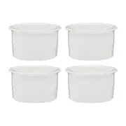 4pc Ecology Signature 11cm Porcelain Ramekin Dish Round Oven Bakeware White