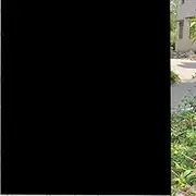 FENTIS Window Film Black Privacy Film 100% Self-Adhesive Blackout Opaque Static Film for Bedroom Bathroom Self-Adhesive Without Adhesive 45 x 200 cm