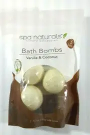 Spa Naturals Luxury Collection Bath Bombs 3-pack Fizzies VANILLA & COCONUT