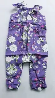 Tea Collection Baby Girl's Tie Shoulder Romper EJ2 Portuguese Floral Size 3-6M