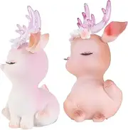 Abaodam 4 Pcs Deer Ornament Micro Landscape Statue Deer Cake Figures Mini Deer Figures Deer Decoration Animal Birthday Cake Decor Dashboard Decorations Cake Supply Furniture Resin Elk