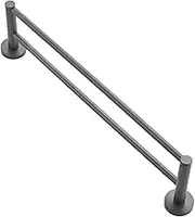 SHINEOFI 1 PC Wall Mounted Towel Rack Durable Double Bathroom Hanger Stylish Saving Design with Easy Installation Instructions and Electroplated Finish