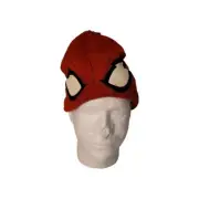 Spider-Man Mask Beanie Hat Kids Size - Flip Down Spiderman Eyes Cosplay Costume
