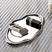 [Mbnvtxh] Ceramic Jewelry Tray Decorative Jewelry Dish Tray Cloud Shaped Jewelry Trinket Tray Minimalist Ceramic Trinket Tray Aesthetic Ring Dish Holder for Bedroom Dresser Women (Silver)